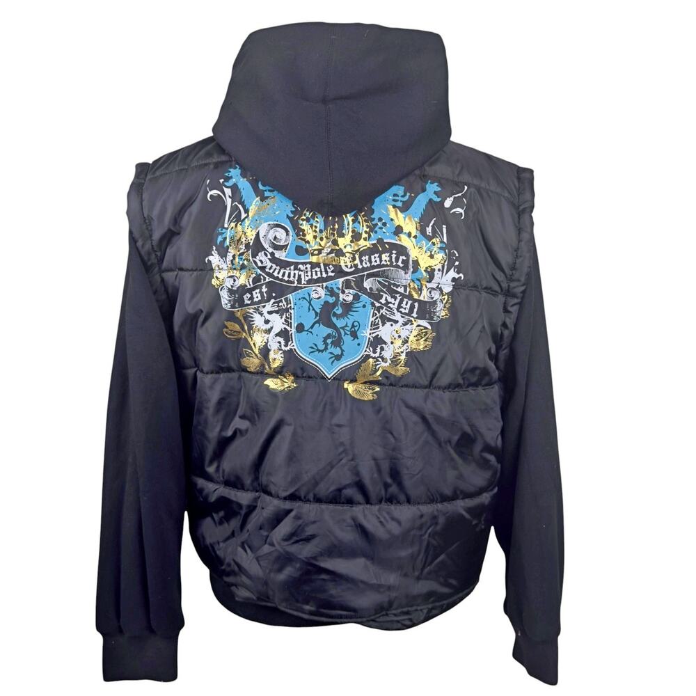 Southpole Youth XL (20) Graphic Nylon Cotton Puffer Jacket Y2K HipHop Streetwear